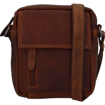 Pánská aktovka Pánská kožená taška přes rameno Greenwood Jerode - hnědá