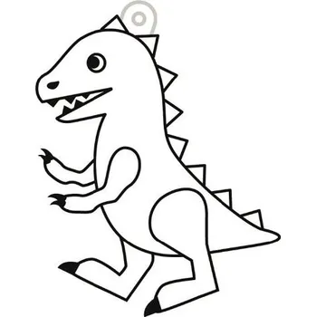 Závěsná sklíčka k vybarvení barvami na sklo cca 8 cm - 53. TYRANNOSAURUS