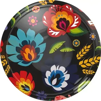 Servírovací stolek Víčko Ø 82/6 folk černý - 10 ks | BROWIN, 136933