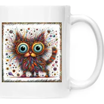 Hrnek malý bílý s potiskem Barevná exploze