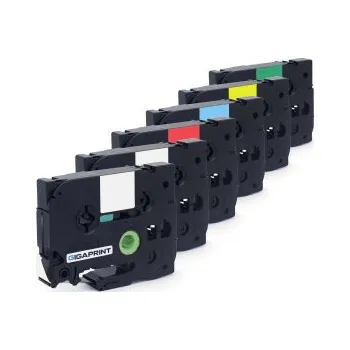 Pásek do tiskárny Gigaprint za 6ks pásek Brother TZe-131,231, 431, 531, 631, 731 12mm, laminovaná - kompatibilní sada