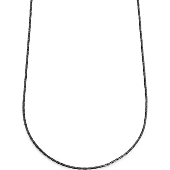 Náhrdelník Essentials | 2mm řetízkový náhrdelník s&nbsp;obdélníkovými články v&nbsp;černé barvě gunmetal - Lucleon