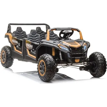Dětské elektrovozidlo Elektrické autíčko Buggy UTV čtyřmístné 24V nafukovací kola zlatá