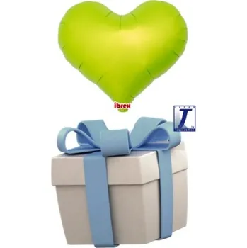 Balónek Létající balónek srdce světlezelený metalické 35 cm - TAKARA KOSAN box_1_t211509