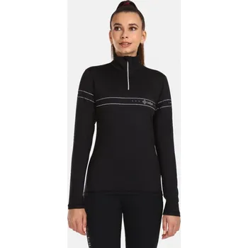 cyklistický dres Dámské funkční triko s límečkem KILPI Leema Black - XXL