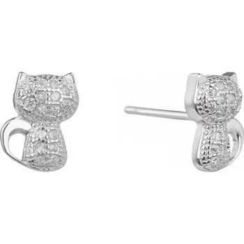 Náušnice Bealio BEALIO Stříbrné náušnice KOČKA 03-04481-2623