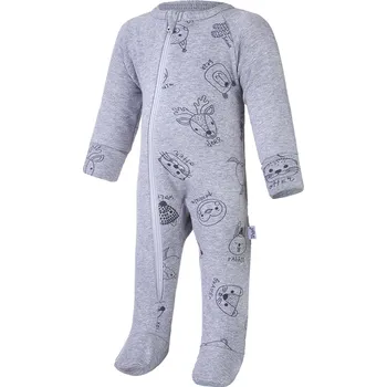 Kojenecký overall Little Angel Overal smyk DR TISK Outlast® - šedý melír/šedý melír zvířátka Velikost oblečení: 74