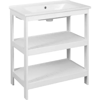 Koupelnový nábytek Aqualine Etide ETIDE policová umyvadlová skříňka 71,5x85x44 cm, bílá mat ET720