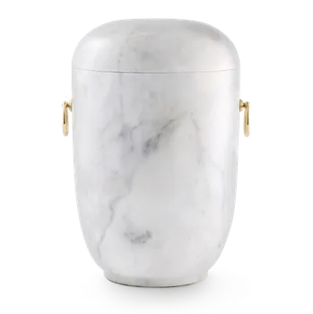 Smuteční dekorace Kamenná urna Mramor leštěná II - Bílá