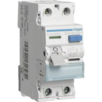 Proudový chránič Hager CCA225D CCA225D proudový chránič A 2pólový 25 A 0.01 A 230 V