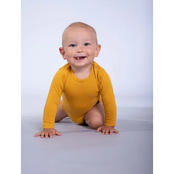 Kojenecký body Bobánek Body na látkové pleny dlouhý rukáv - Horčicová - 86