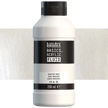 Vodová barva Akrylová barva Liquitex Basics Fluid - Iridescent White Balení: 250 ml