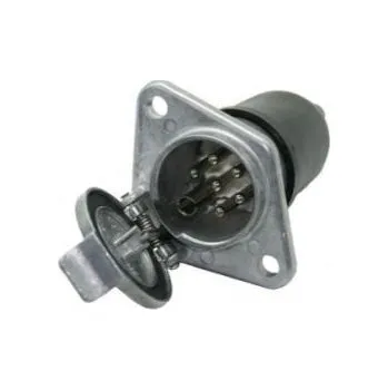 Elektrická zásuvka 7-pólová zásuvka 24V, šroubovací typ S kovov, zásuvka na auto vlek 7p