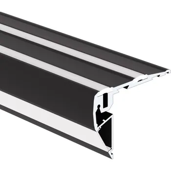 LED páska Ledshopik LED profil schodišťový KLUS STEPUS černý - LED profil STEPUS černý - 1m