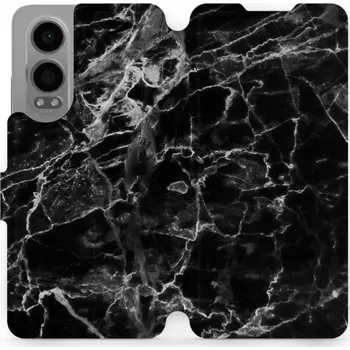 Pouzdro na mobilní telefon Flipové pouzdro Mobiwear - OnePlus Nord CE 4 Lite 5G - V056P Černý mramor (Knížkové flip pouzdro, obal, kryt na mobil OnePlus Nord CE 4 Lite 5G - V056P Černý mramor, materiál Umělá kůže + TPU - ochrana 360°, stojánek, silikonová vanička, magnetické zavírá