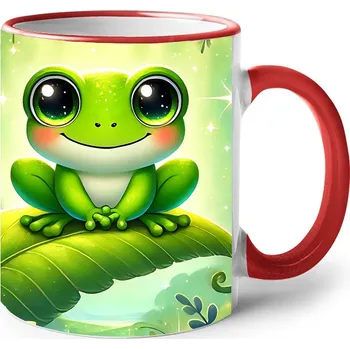 Keramický hrnek Žabička, Barva Červená, Velikost 330 ml, Canvas Keramický hrnek s barevným uchem Bezvatriko.cz 2730