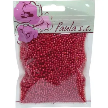 Dětské navlékací korálky Korálky plast., MALINOVÉ, perleť, 3mm, 1bal.