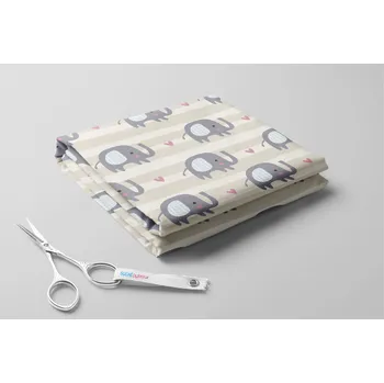 Softshell s beránkem, Sloni a srdíčka Barva: Krémová