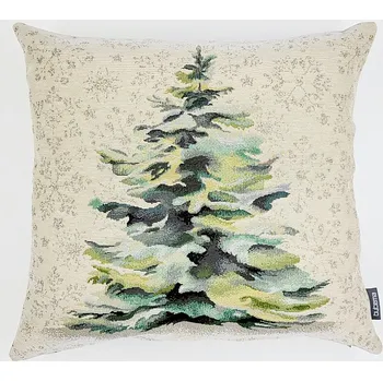 Dekorativní polštářek BYTEMA Gobelínový povlak na polštář SMRK STŘÍBRNÝ 45 x 45 cm