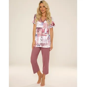 Pánské pyžamo Pyžamo De Lafense 777 Violet kr/r 3XL-4XL Berry 4XL