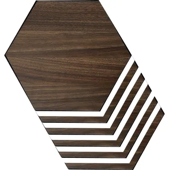 Windu Sada 6 ks dekorativních obkladů na stěnu, dekor Ořech, hexagon, 300x260 mm, 0,22 m2