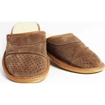 Pánské pantofle Pánské kožené papuče Model 6A 0005, VELIKOST 40