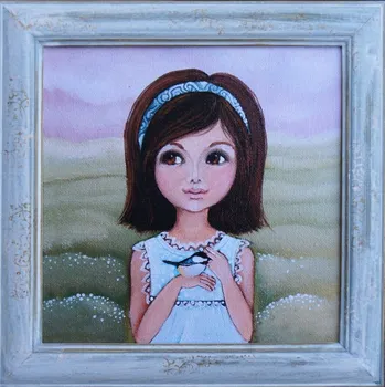 Zahradní dekorace Zuzana Honsová Dívka s ptáčkem