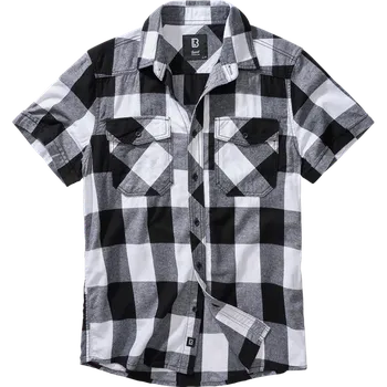 Pánská košile Košile Checkshirt Halfsleeve bílá | černá 5XL