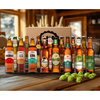 Pivo Domácí pivotéka Dárkový ochutnávkový balík - výběr 15 špičkových ležáků a speciálů 11°-19° 15 x 0,5 l (set)