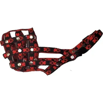 Náhubek pro psa Palkar nylonový náhubek pro psy vel. 1 18 cm x 6 cm černo-červená