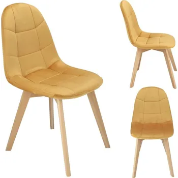 Jídelní židle Sametová jídelní židle Stylo COLIN - hořčicová