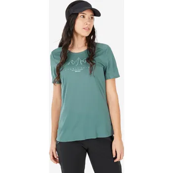 Pánské tričko QUECHUA Dámské turistické tričko MH 500 2XL BEZBARVÁ|ZELENÁ