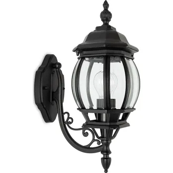 Venkovní osvětlení K.S. Verlichting Venkovní nástěnná lampa Andrew z křišťálového skla stojící v černé barvě černá, čirá 1 x 60 W - Doprava zdarma