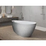 Vana GOYA A-LINE Glam 160x73 cm volně stojící asymetrická univerzální stříbrná+bílá sifon chrom VANGOYAA160G2