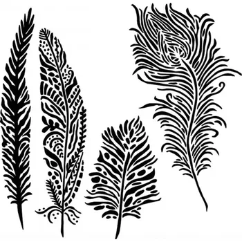 Šablona TCW 12aquot;x12aquot; (30,5x30,5 cm) - Playful Plumes