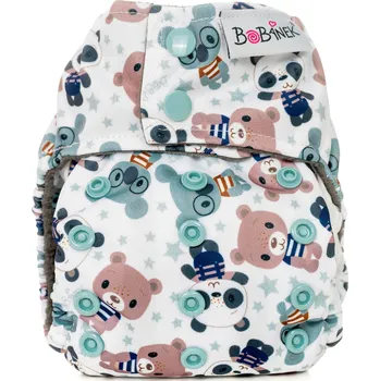 Plenkové kalhoty Bobánek Novorozenecká AIO plenka patentky - Medvídci v triku