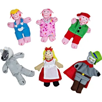 Dřevěná hračka Bigjigs Toys Prstoví maňásci pohádkové postavičky - poškozený obal, BJ705-sleva