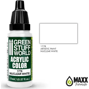Modelářská barva Green Stuff World Acrylic white paint Nuclear White 17ml (Green Stuff World)