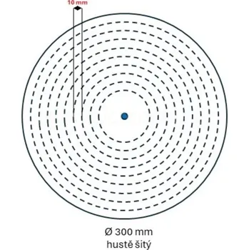 Brusný kotouč Leštící kotouč Dora 800, rozměr 300x25 - otvor (varianty), Dora 800, 300x25 - otvor 30, hustě šitý