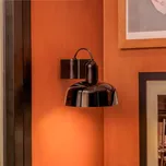 FARO BARCELONA Nástěnná lampa Tatawin, černá, ocel/sklo, Ø 18,4 cm - Ø stínidla 18,4 cm; šířka nástěnného držáku 4,5 cm 1 x 15 W LED - Doprava zdarma