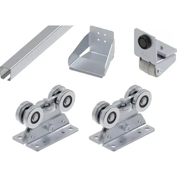 Pohon brány FAC Sada komponentů pro posuvné samonosné brány zinkovaný vodicí profil extra malá řada do&nbsp;3,6&nbsp;m