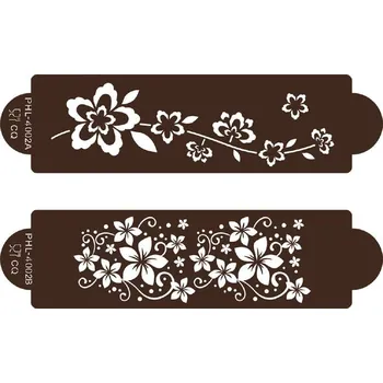 Stencil šablona květiny na louce 2ks - Cakesicq