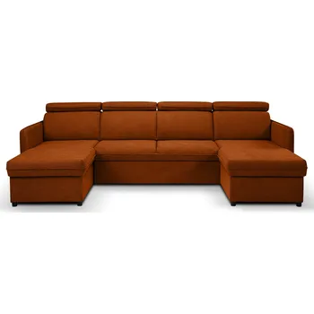 Sedací souprava Rozkládací rohová sedačka BARONA U oranžová