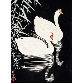 Plakát Plakát, Obraz - White Chinese Geese (Japandi Vintage) - Ohara Koson
