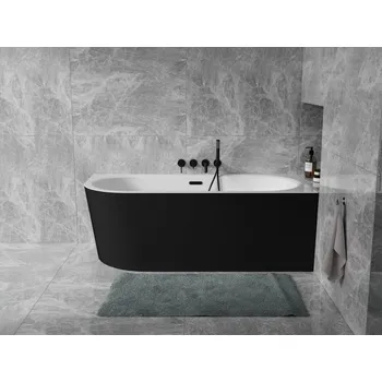 Vana Volně stojící vana AVITA A-LINE černá/bílá, sifon se štěrbinovým přepadem,VANAVITAL17PZBW