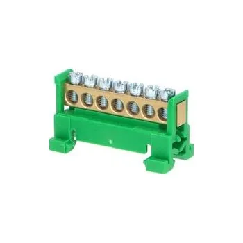svorka Eleman Můstek PE 7 "GB" (svorkovnice 7x16mm2), nekrytý IP00, zelený, 63A, na DIN