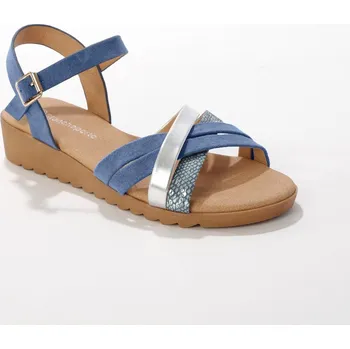 Dámské sandále Páskové sandály na klínku modrá 39