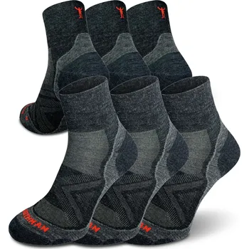 Pánské ponožky Northman Běžecké antibakteriální ponožky Run Merino PRO Mid 3-pack Velikost: 36-38 Antracitové Profesionální Běžecké Merino Ponožky