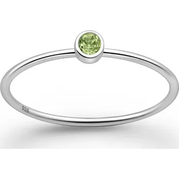 Šperk Prstýnkárna Stříbrný prsten s olivínem VÁHY, PANNA, KOZOROH AG 925 ≤ 0,6 g Velikost prstenu: 8 (57)