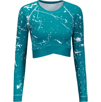 Dámské tričko Dámský funkční crop top s dlouhým rukávem premium ALTISPORT VOJ/ALW034TR04 EMERALD M
